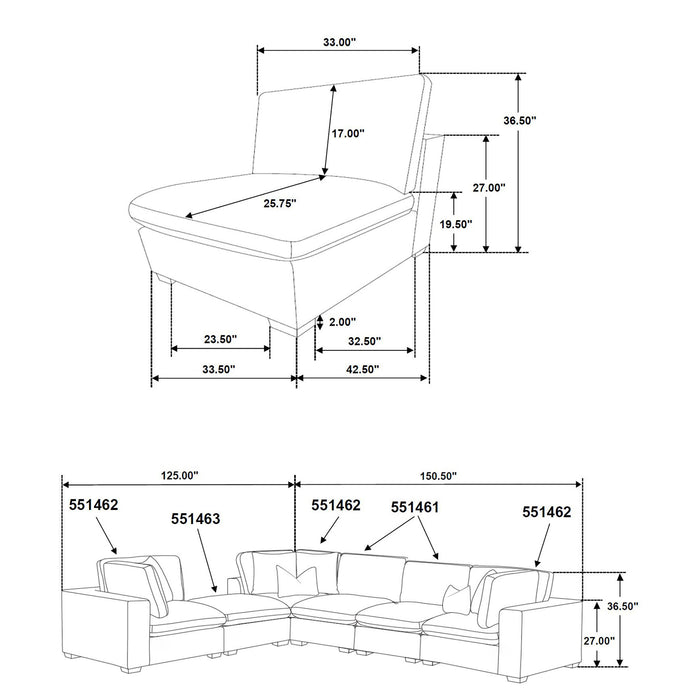 Lakeview Armless Chair - Home Furniture And More (Brentwood, MD)