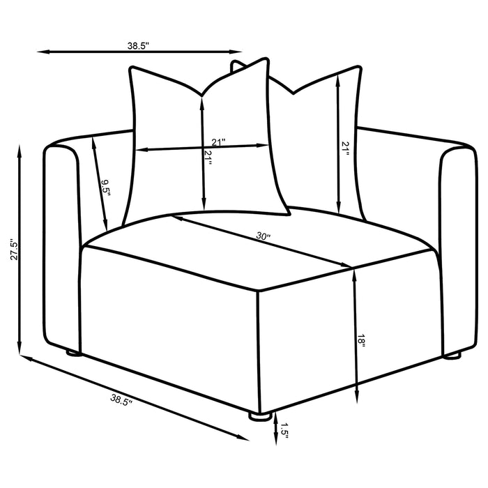 Jennifer Upholstered Corner Chair - Home Furniture And More (Brentwood, MD)