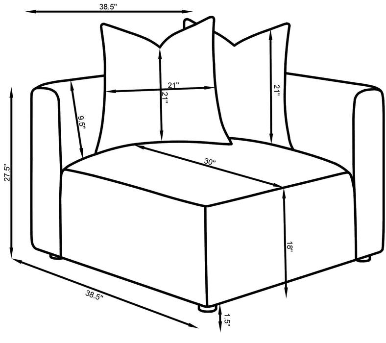 Jennifer Upholstered Corner Chair - Home Furniture And More (Brentwood, MD)