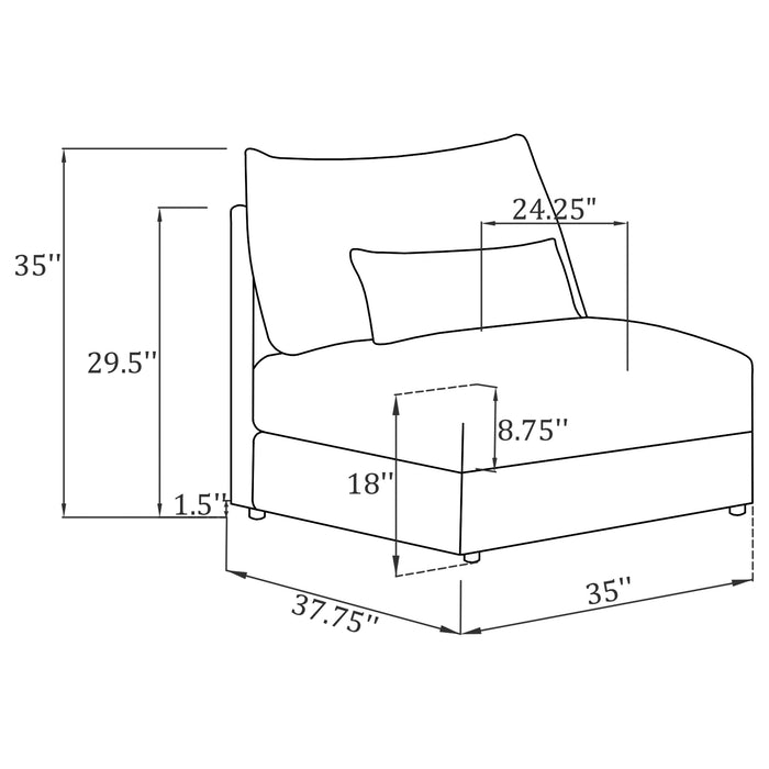Sasha Armless Chair - Home Furniture And More (Brentwood, MD)