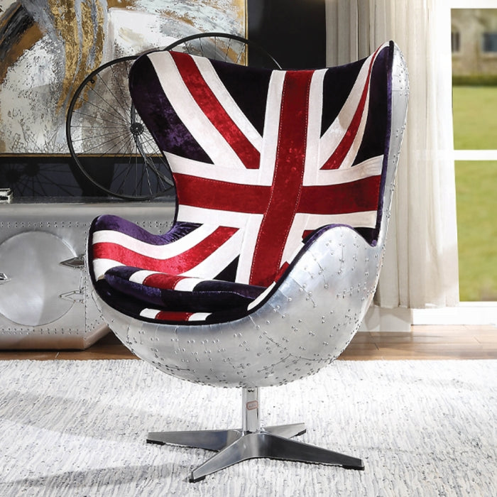 Brancaster British Flag Accent Chair With Swivel - Home Furniture And More (Brentwood, MD)