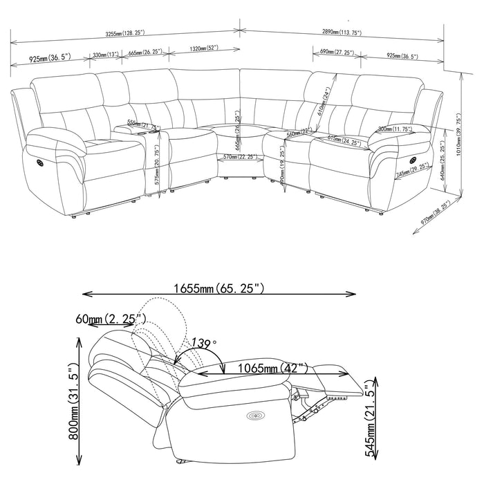 Bahrain Modular Power Reclining Sectional Sofa - Home Furniture And More (Brentwood, MD)