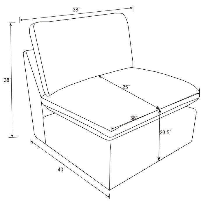 Collins Armless Chair - Home Furniture And More (Brentwood, MD)