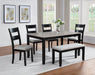 Lester 6-Pk Dining W/Bench L.Grey - Home Furniture And More (Brentwood, MD)