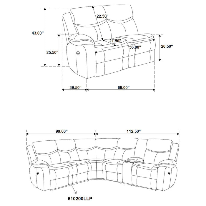 Sycamore Power Reclining Sectional Sofa - Home Furniture And More (Brentwood, MD)