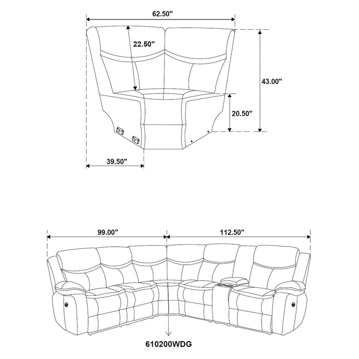 Sycamore Power Reclining Sectional Sofa - Home Furniture And More (Brentwood, MD)