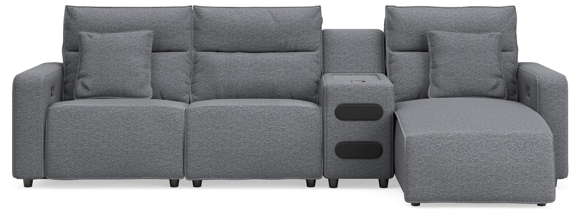 Modmax II Reclining Sectional with Chaise and Audio Console - Home Furniture And More (Brentwood, MD)