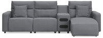 Modmax II Reclining Sectional with Chaise and Audio Console - Home Furniture And More (Brentwood, MD)