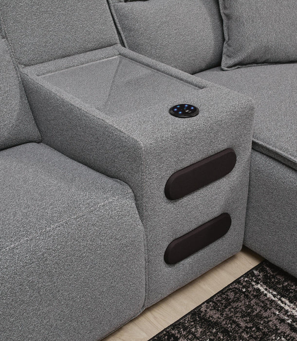 Modmax II Power Reclining Sectional with Chaise and Audio Console - Home Furniture And More (Brentwood, MD)