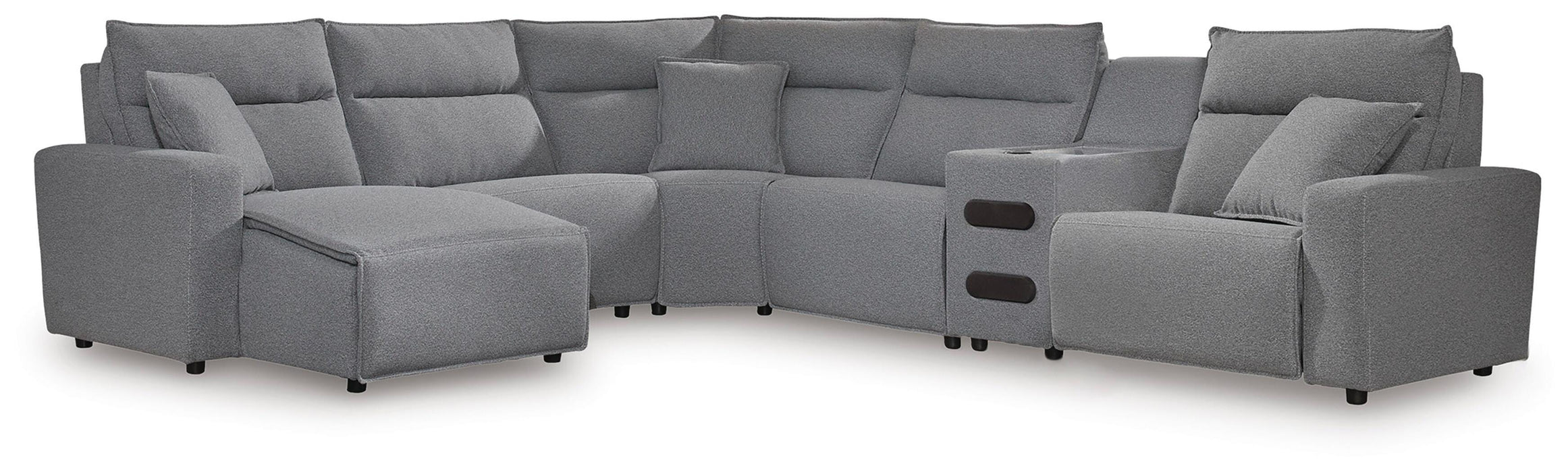 Modmax II Reclining Sectional with Chaise and Audio Console - Home Furniture And More (Brentwood, MD)