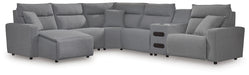 Modmax II Reclining Sectional with Chaise and Audio Console - Home Furniture And More (Brentwood, MD)