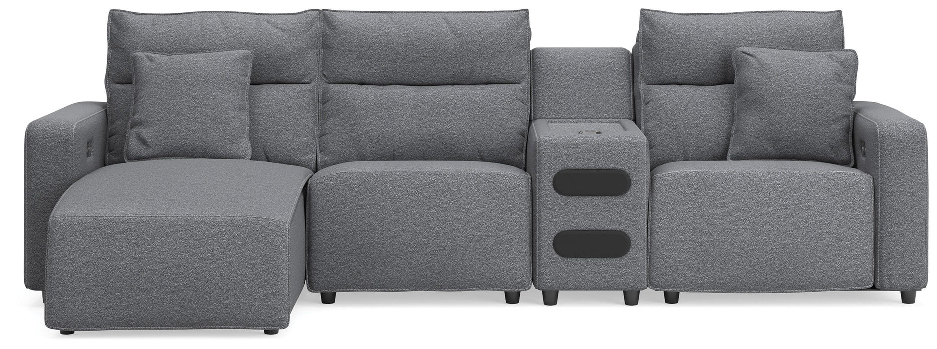 Modmax II Reclining Sectional with Chaise and Audio Console - Home Furniture And More (Brentwood, MD)