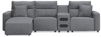 Modmax II Reclining Sectional with Chaise and Audio Console - Home Furniture And More (Brentwood, MD)