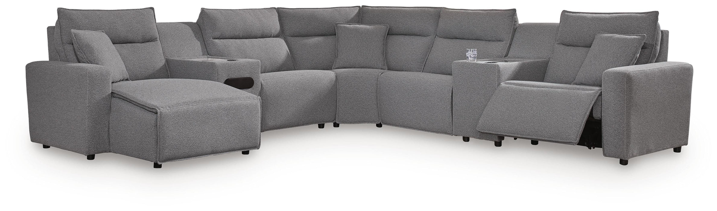 Modmax II Power Reclining Sectional with Chaise and Audio Console - Home Furniture And More (Brentwood, MD)