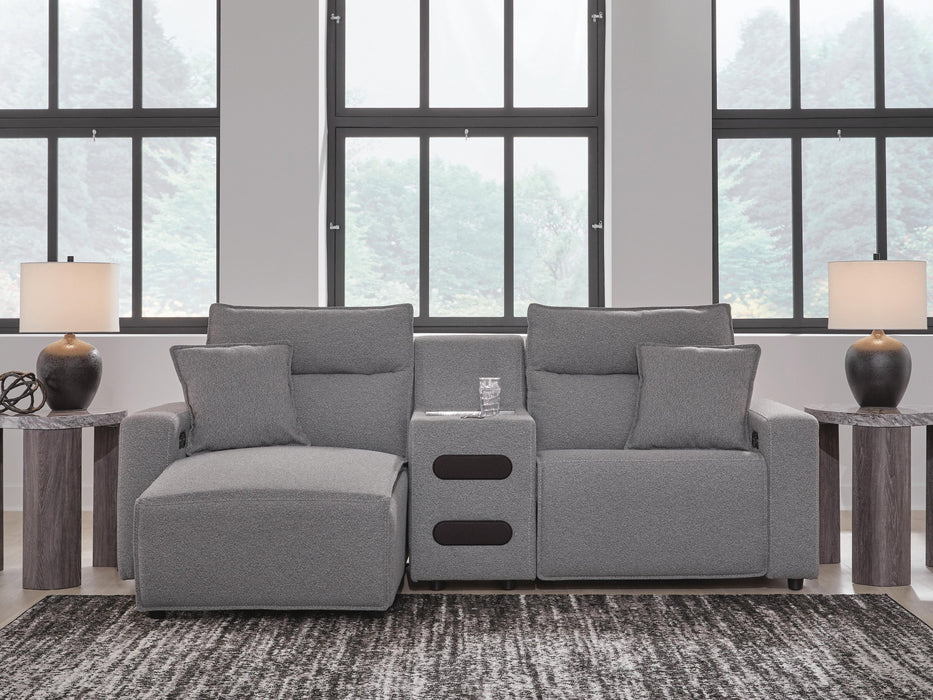Modmax II Power Reclining Sectional with Chaise and Audio Console - Home Furniture And More (Brentwood, MD)