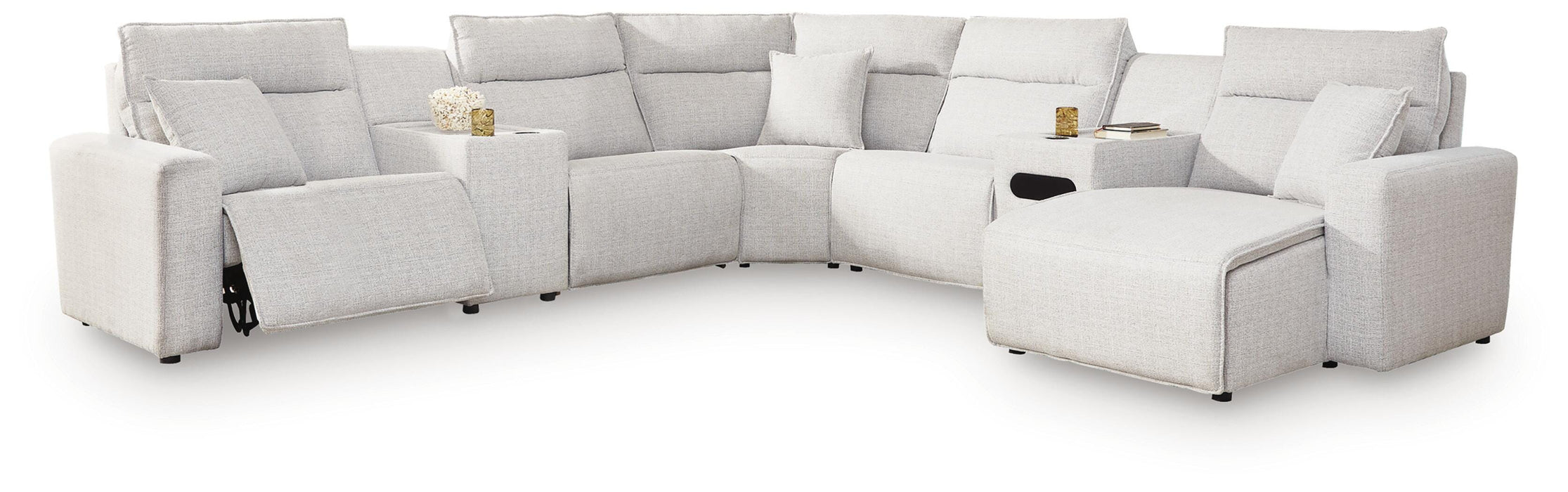 Modmax II Power Reclining Sectional with Chaise and Audio Console - Home Furniture And More (Brentwood, MD)