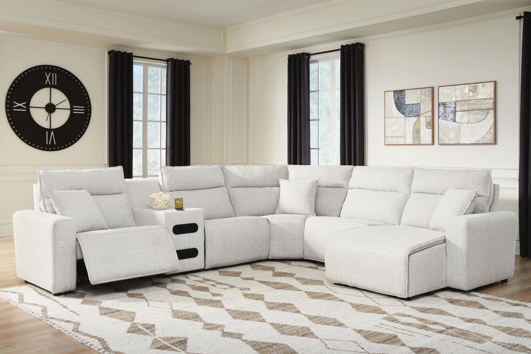 Modmax II Reclining Sectional with Chaise and Audio Console - Home Furniture And More (Brentwood, MD)