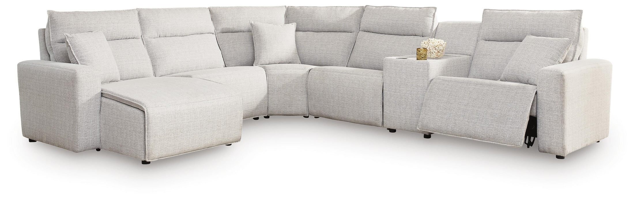 Modmax II Power Reclining Sectional with Chaise and Console - Home Furniture And More (Brentwood, MD)