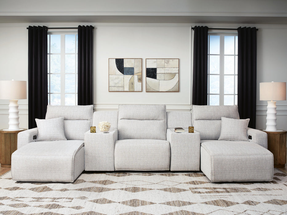 Modmax II Power Reclining Sectional with Chaise and Consoles - Home Furniture And More (Brentwood, MD)