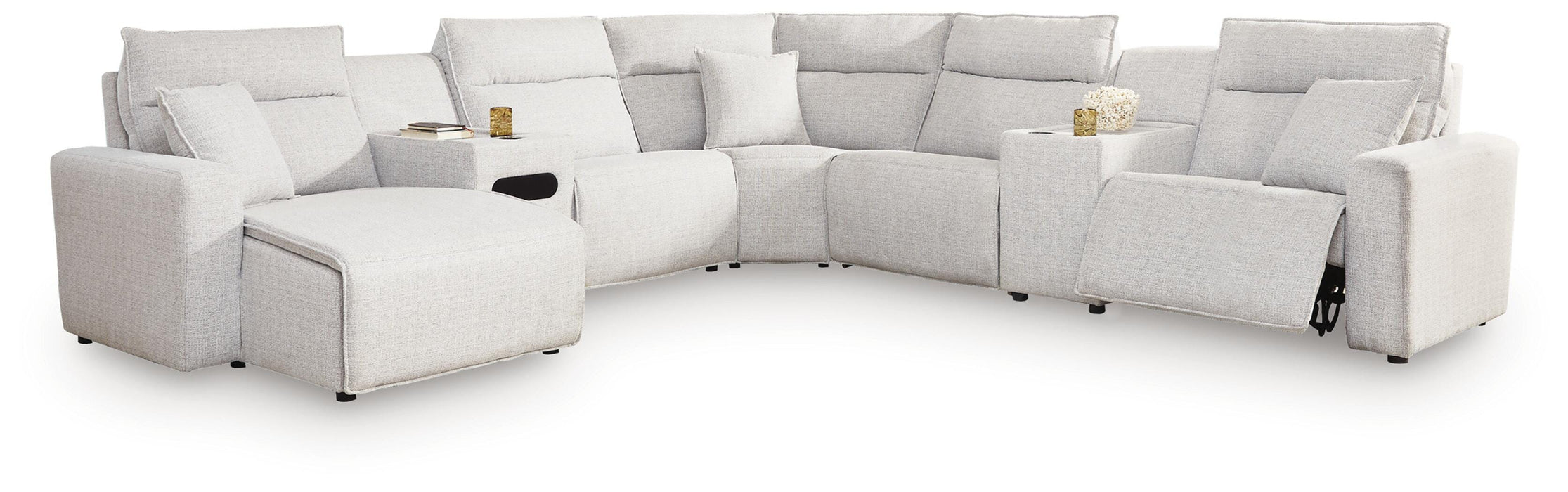 Modmax II Power Reclining Sectional with Chaise and Audio Console - Home Furniture And More (Brentwood, MD)