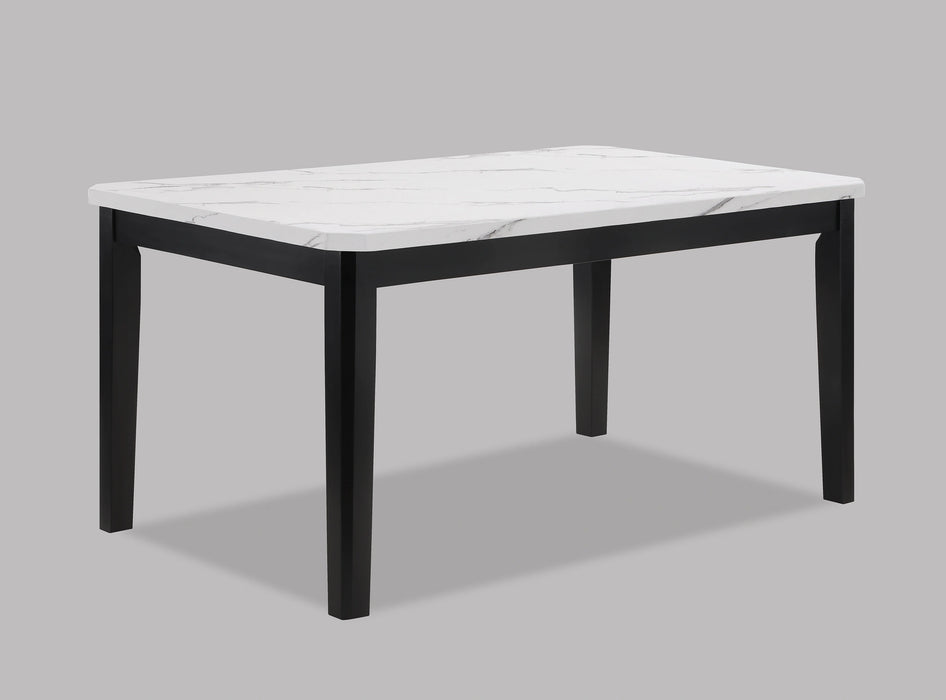 Pascal Dining Room Set White Top Black Leg