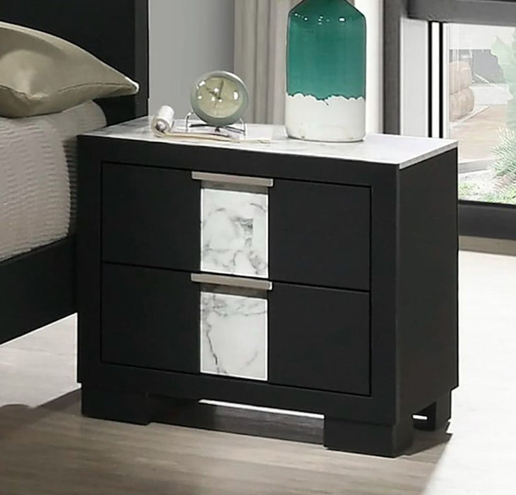 Crown Mark Furniture Rangley 2 Drawer Nightstand In Black - Home Furniture And More (Brentwood, MD)