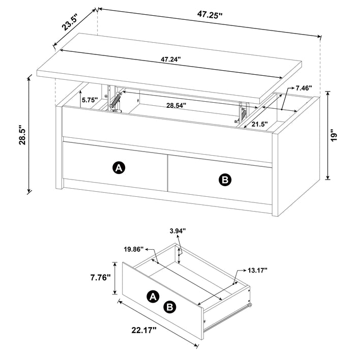 Knapp Lift-Top Coffee Table - Home Furniture And More (Brentwood, MD)