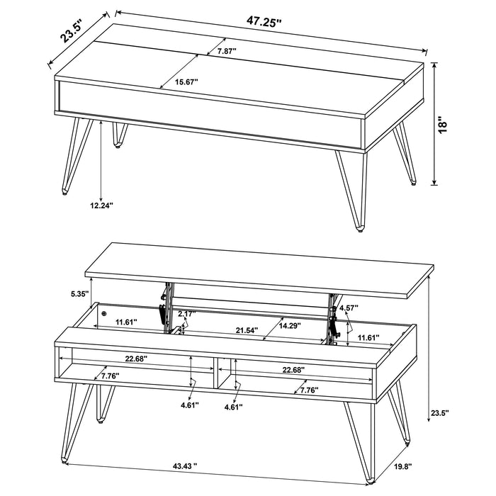 Fanning Lift-Top Coffee Table Set - Home Furniture And More (Brentwood, MD)