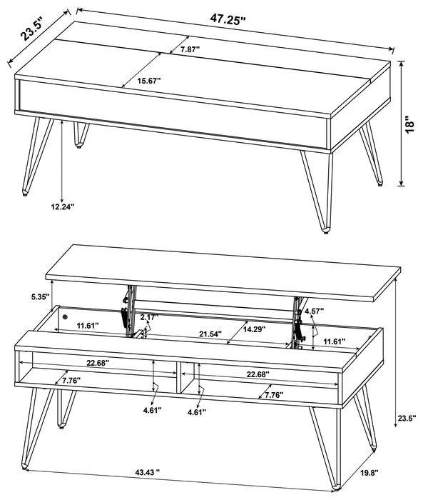 Fanning Lift-Top Coffee Table - Home Furniture And More (Brentwood, MD)