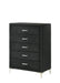 Crown Mark Furniture Lucinda 5 Drawer Chest in Black image