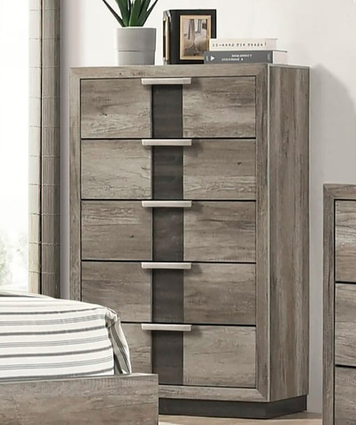 Crown Mark Furniture Rangley 5 Drawer Chest In Brown - Home Furniture And More (Brentwood, MD)