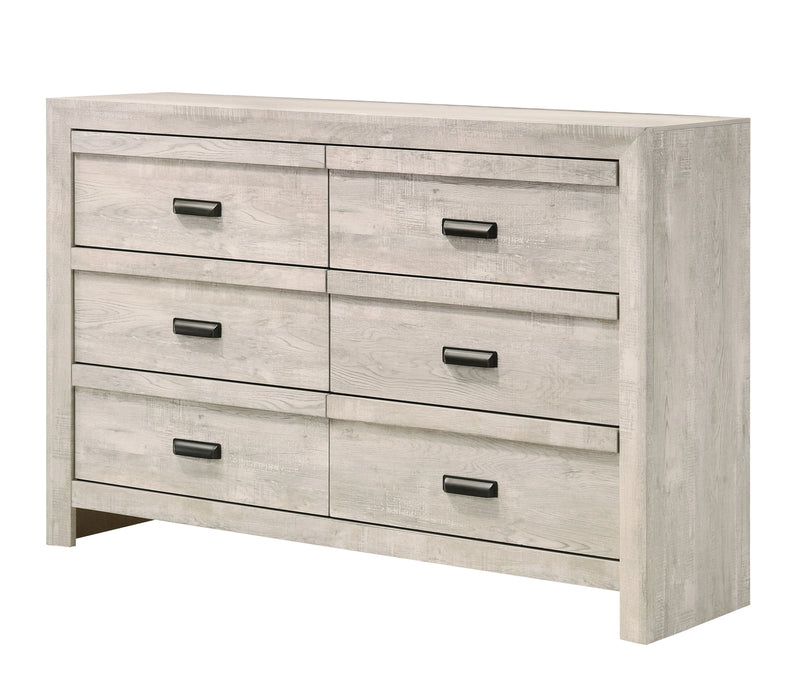 Crown Mark Furniture Valor 6 Drawer Dresser in Gray image