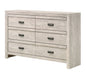 Crown Mark Furniture Valor 6 Drawer Dresser in Gray image