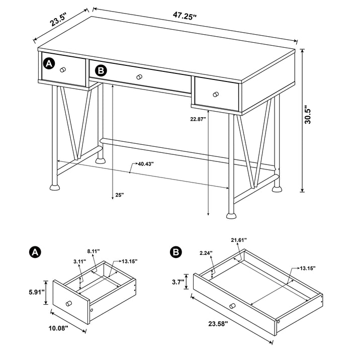 Analiese Desk Set - Home Furniture And More (Brentwood, MD)