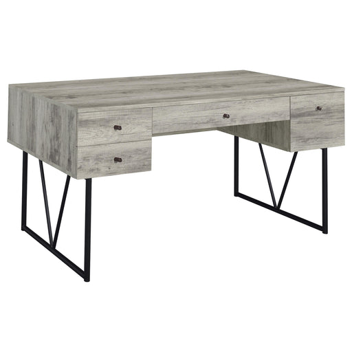 Analiese 4-drawer Writing Desk Grey Driftwood - Home Furniture And More (Brentwood, MD)