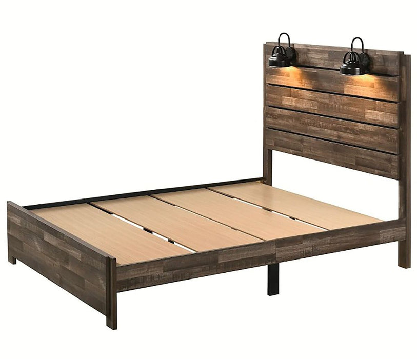 Carter Queen Platform Bed In Brown - Home Furniture And More (Brentwood, MD)