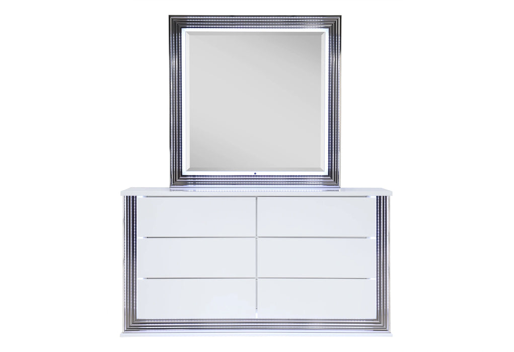 Ylime Smooth White Mirror with LED