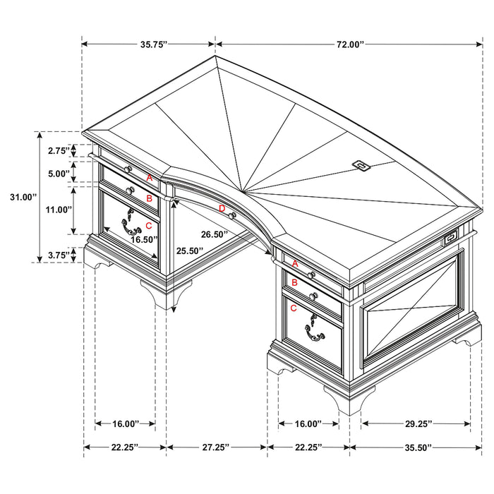 Hartshill Executive Desk - Home Furniture And More (Brentwood, MD)