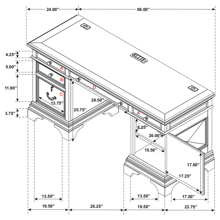 Hartshill Credenza Desk - Home Furniture And More (Brentwood, MD)