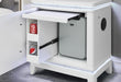 Alina White Nightstand with Cooler, LED, Speaker and USB