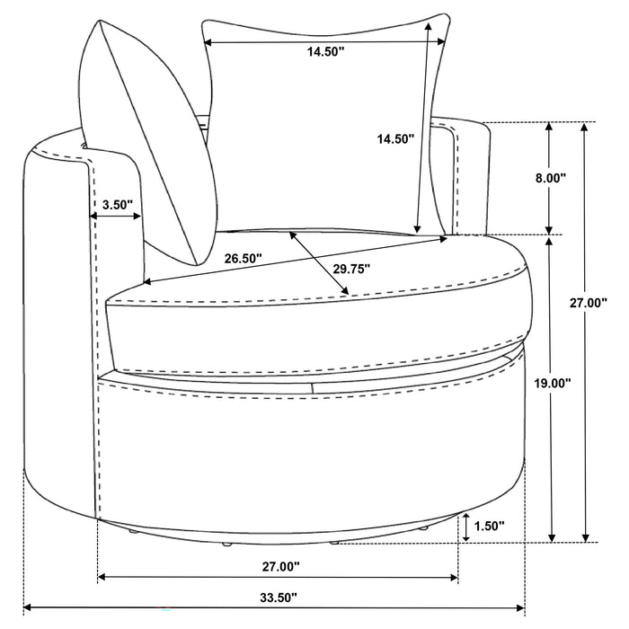 Debbie Swivel Accent Chair - Home Furniture And More (Brentwood, MD)
