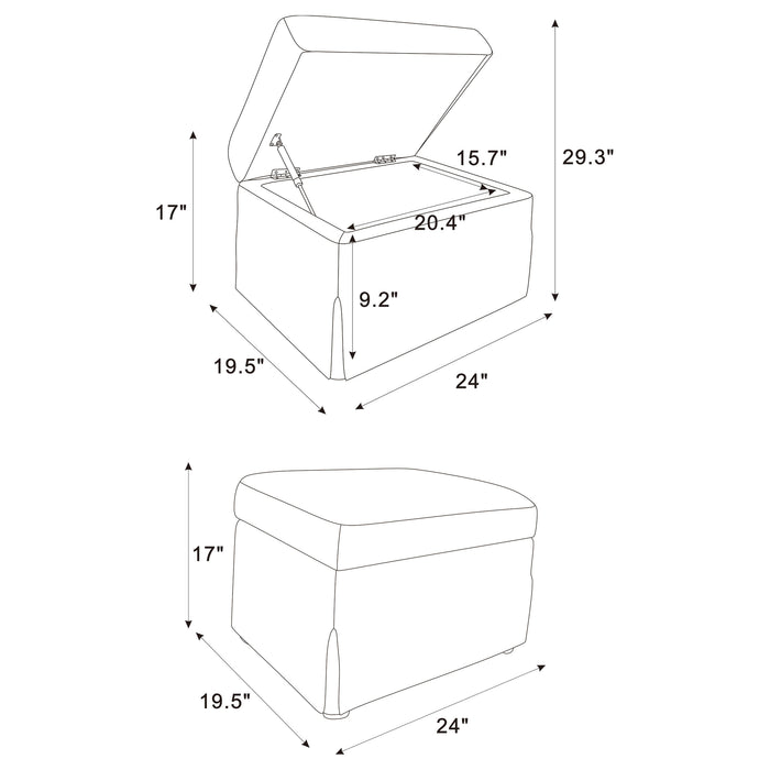 Winter Storage Ottoman - Home Furniture And More (Brentwood, MD)