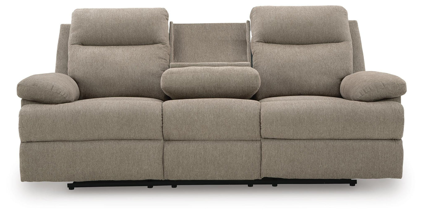 Side-Swipe Reclining Sofa with Drop Down Table - Home Furniture And More (Brentwood, MD)