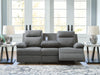 Side-Swipe Reclining Sofa with Drop Down Table - Home Furniture And More (Brentwood, MD)