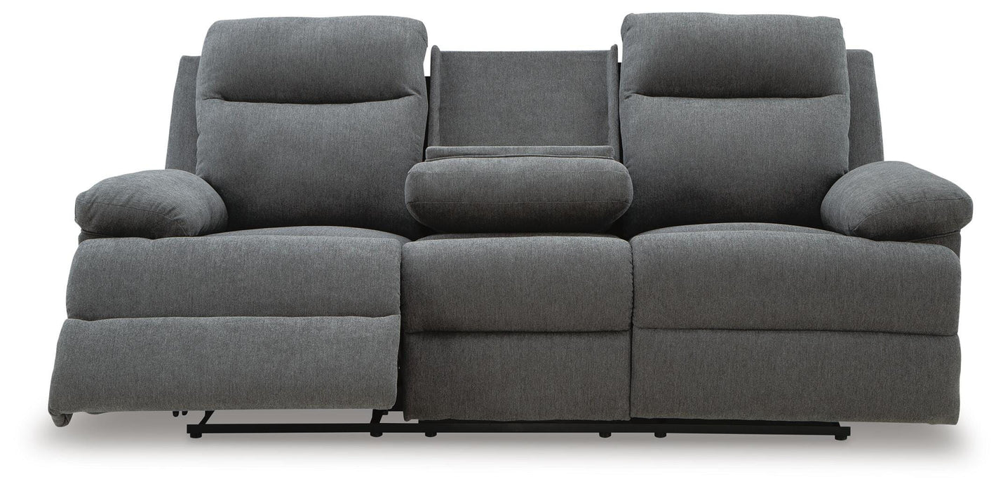 Side-Swipe Reclining Sofa with Drop Down Table - Home Furniture And More (Brentwood, MD)