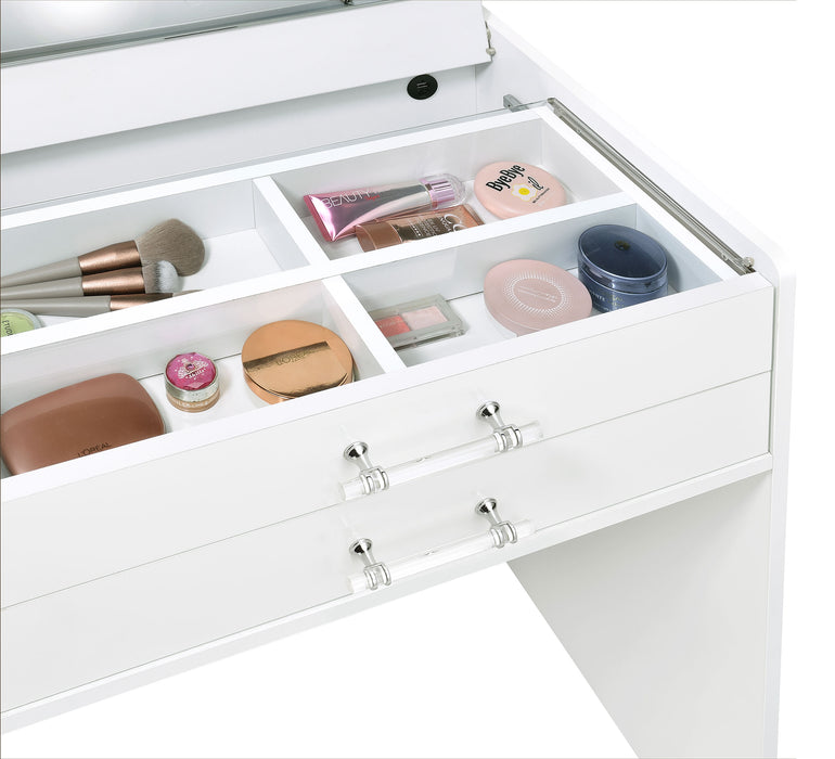 Danbury Makeup Vanity Table with LED Mirror and Stool - Home Furniture And More (Brentwood, MD)