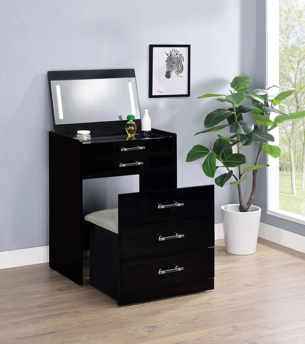 Danbury Makeup Vanity Table with LED Mirror and Stool - Home Furniture And More (Brentwood, MD)