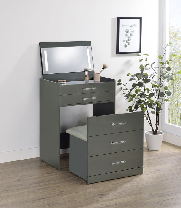 Danbury Makeup Vanity Table with LED Mirror and Stool - Home Furniture And More (Brentwood, MD)