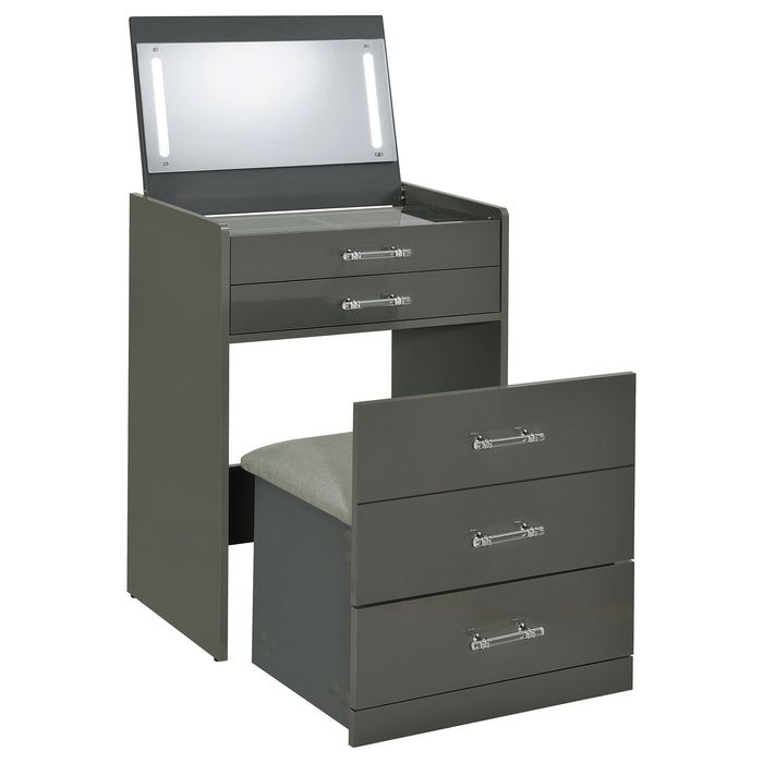 Danbury Makeup Vanity Table with LED Mirror and Stool - Home Furniture And More (Brentwood, MD)