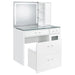 Flora Makeup Vanity Table with LED Mirror and Stool - Home Furniture And More (Brentwood, MD)